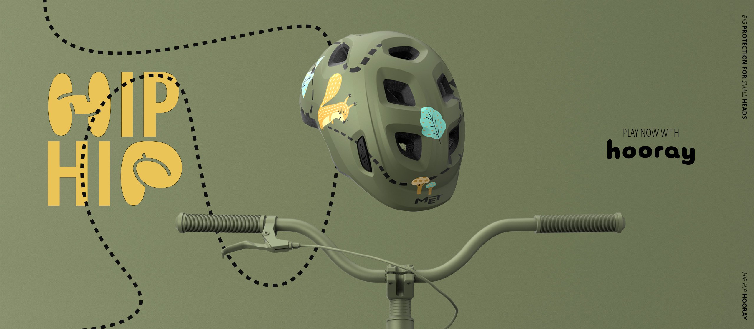 MET Hooray Kids helmet with Integrated Rear Led Light